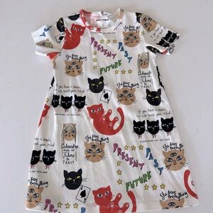 EUC MINI RODINI CLAIRVOYANT CAT DRESS ❤️🤍💛